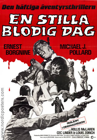 En stilla blodig dag 1974 poster Ernest Borgnine Michael J Pollard Hollis McLaren John Trent Filmen från: Canada