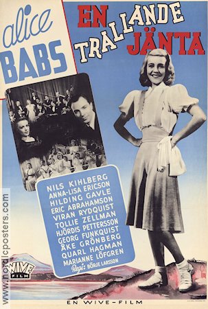 En trallande jänta 1942 movie poster Alice Babs Nils Kihlberg Annalisa Ericson Börje Larsson Mountains Jazz