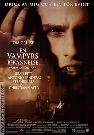 Interview with the Vampire 1994 movie poster Brad Pitt Tom Cruise Christian Slater Kirsten Dunst Neil Jordan