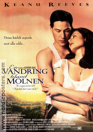 En vandring bland molnen 1995 poster Keanu Reeves Aitana Sanchez-Gijon Anthony Quinn Alfonso Arau Romantik