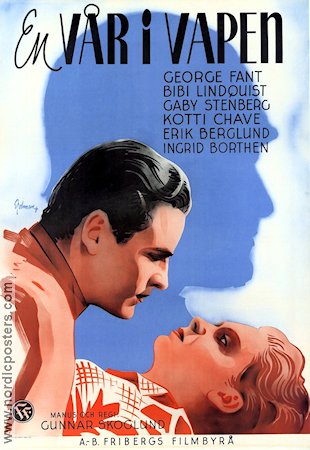 En vår i vapen 1943 movie poster George Fant Bibi Lindquist War