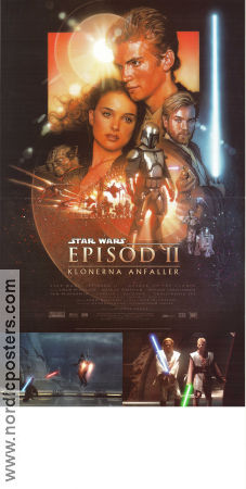 Episod II Klonerna anfaller 2002 poster Ewan McGregor Natalie Portman Hayden Christensen Christopher Lee George Lucas Hitta mer: Star Wars