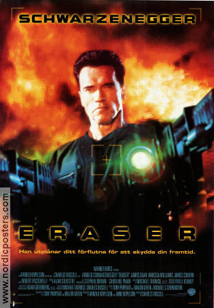 Eraser 1996 movie poster Arnold Schwarzenegger Vanessa Williams James Caan Chuck Russell