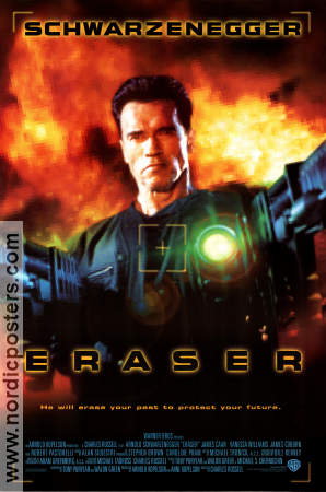 Eraser 1996 movie poster Arnold Schwarzenegger Vanessa Williams James Caan Chuck Russell