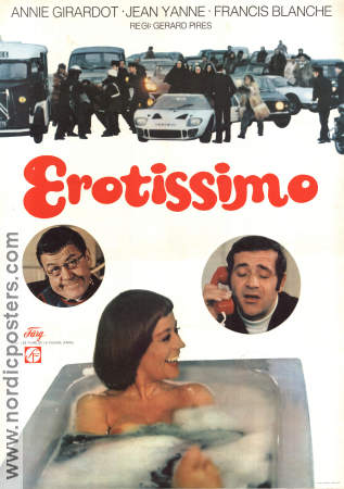 Erotissimo 1969 movie poster Annie Girardot Jean Yanne Gérard Pires Cars and racing