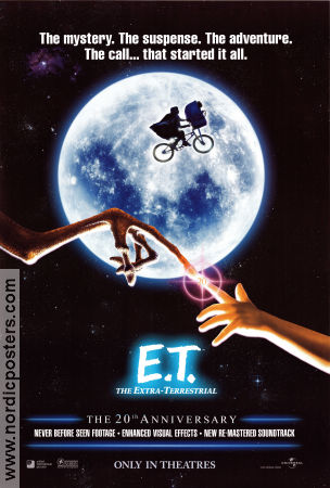 E.T. the Extra-Terrestrial 1982 movie poster Dee Wallace Drew Barrymore Steven Spielberg Writer: Melissa Mathison