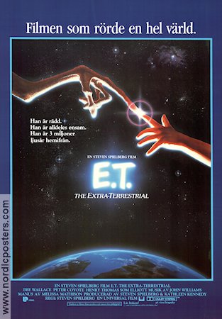 E.T. the Extra-Terrestrial 1982 movie poster Dee Wallace Drew Barrymore Steven Spielberg Writer: Melissa Mathison