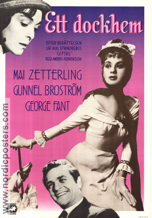 Ett dockhem 1956 poster Mai Zetterling Gunnel Broström George Fant Anders Henrikson Text: August Strindberg