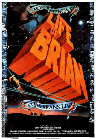Monty Python´s Life of Brian 1979 movie poster Graham Chapman John Cleese Terry Jones Find more: Monty Python Religion Spaceships