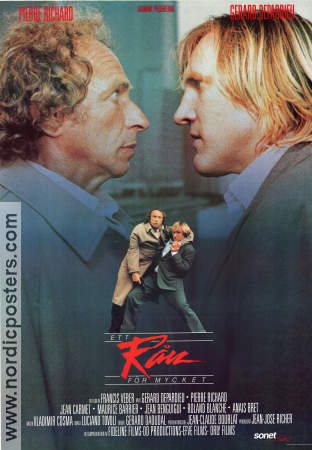 Les Fugitifs 1986 movie poster Gerard Depardieu Pierre Richard Jean Carmet Francis Veber Police and thieves