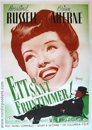 What a Woman 1944 movie poster Rosalind Russell Brian Aherne Eric Rohman art