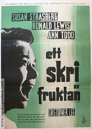 Taste of Fear 1961 movie poster Susan Strasberg Christopher Lee