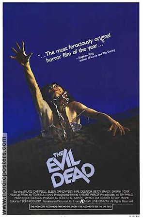 The Evil Dead 1981 movie poster Bruce Campbell Sam Raimi