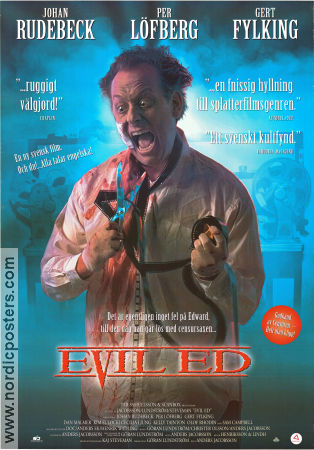 Evil Ed 1995 movie poster Michael Kallaanvaara Olof Rhodin Hans Wilhelmsson Johan Rudebeck Gert Fylking Anders Jacobsson