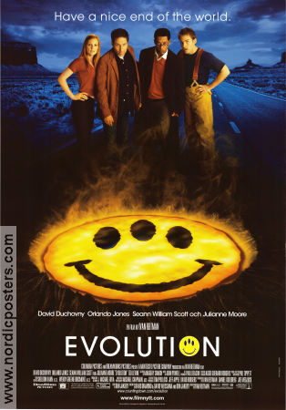 Evolution 2001 movie poster David Duchovny Julianne Moore Orlando Jones Ivan Reitman