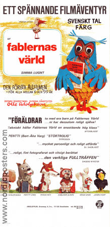 Fablernas värld 1970 movie poster Olle Adolphson From TV Cult movies Birds