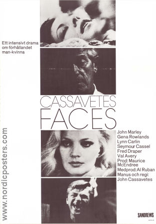 Faces 1968 movie poster John Marley Gena Rowlands Lynn Carlin John Cassavetes