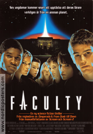 The Faculty 1998 poster Jordana Brewster Josh Hartnett Elijah Wood Salma Hayek Robert Rodriguez Skola