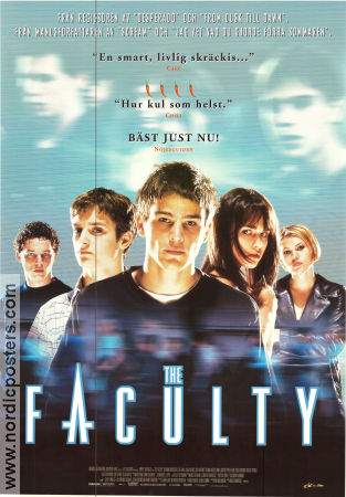 The Faculty 1998 poster Jordana Brewster Josh Hartnett Elijah Wood Salma Hayek Robert Rodriguez Skola