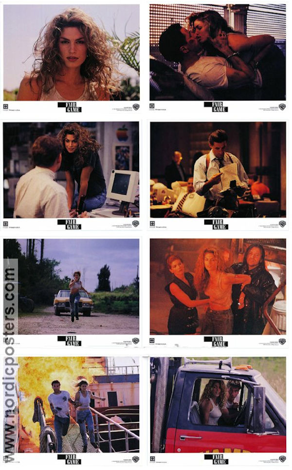 Fair Game 1995 lobby card set Cindy Crawford William Baldwin Salma Hayek