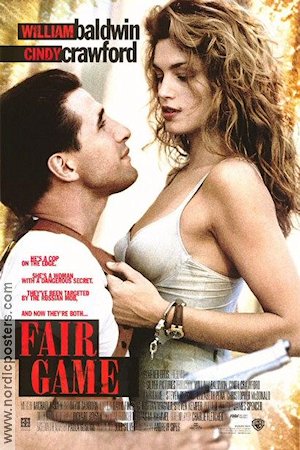 Fair Game 1995 poster Cindy Crawford William Baldwin Salma Hayek Andrew Sipes Kändisar Damer