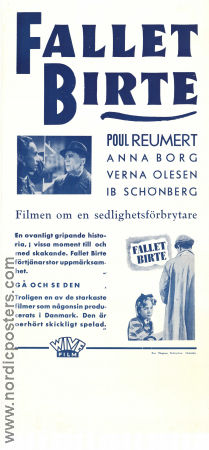 Fallet Birte 1945 poster Poul Reumert Anna Borg Verna Olesen Lau Lauritzen Danmark