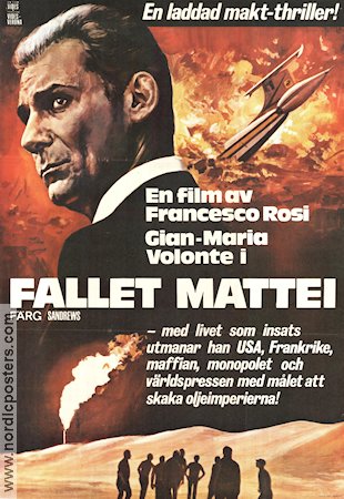 Il caso Mattei 1971 movie poster Gian Maria Volonté Francesco Rosi