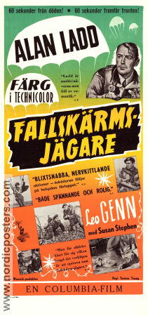 Fallskärmsjägare 1953 poster Alan Ladd Leo Genn Susan Stephen Terence Young Fallskärm