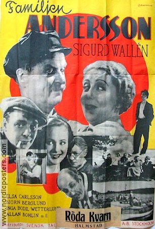 Familjen Andersson 1937 movie poster Elsa Carlsson Sigurd Wallén Skärgård