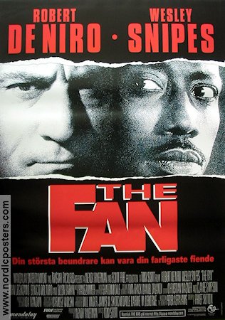 The Fan 1996 movie poster Robert De Niro Wesley Snipes Ellen Barkin Tony Scott Sports