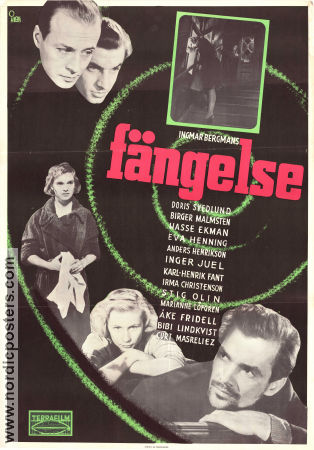 Prison 1949 movie poster Doris Svedlund Birger Malmsten Eva Henning Stig Olin Hasse Ekman Ingmar Bergman
