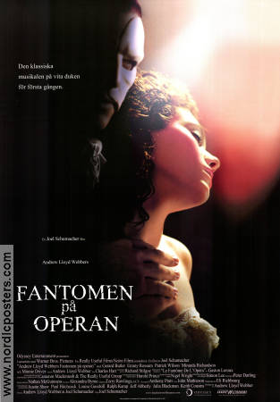 The Phantom of the Opera 2004 movie poster Gerard Butler Emmy Rossum Patrick Wilson Joel Schumacher Music: Andrew Lloyd Webber Romance Musicals