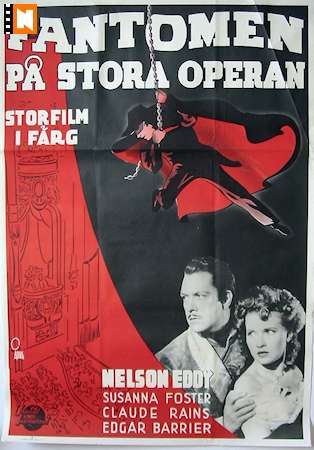 The Phantom of the Opera 1944 movie poster Nelson Eddy Susanna Foster Claude Rains