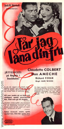 Får jag låna din fru 1945 poster Claudette Colbert Don Ameche Dick Foran Sam Wood Telefoner