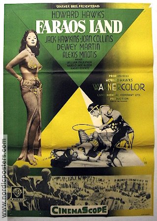Land of the Pharaos 1955 movie poster Jack Hawkins Joan Collins Dewey Martin Howard Hawks Sword and sandal