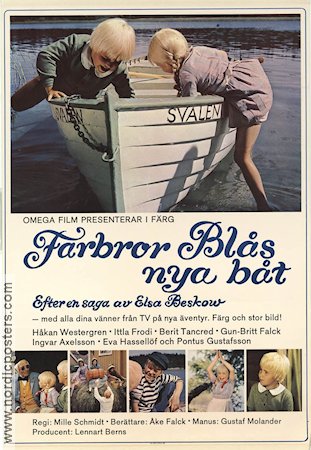 Farbror Blås nya båt 1969 poster Håkan Westergren Mille Schmidt Åke Falck Mille Schmidt Text: Elsa Beskow Skepp och båtar Barn