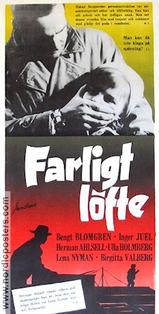 Farligt löfte 1955 movie poster Herman Ahlsell Bengt Blomgren Inger Juel Lena Nyman Håkan Bergström Kids