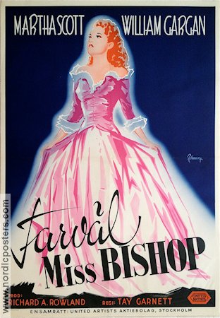 Farväl miss Bishop 1941 poster Martha Scott William Gargan Tay Garnett Eric Rohman art