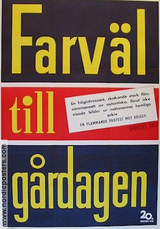 Farväl till gårdagen 1950 movie poster War