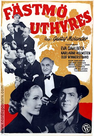 Fästmö uthyres 1950 movie poster Eva Dahlbeck Karl-Arne Holmsten Olof Winnerstrand Karl-Arne Holmsten Gustaf Molander