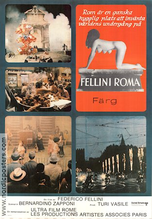 Fellini Roma 1972 movie poster Britta Barnes Peter Gonzales Falcon Fiona Florence Federico Fellini