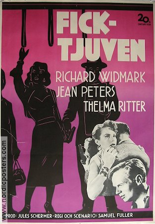 Pickup On South Street 1953 movie poster Richard Widmark Jean Peters Thelma Ritter Samuel Fuller Film Noir
