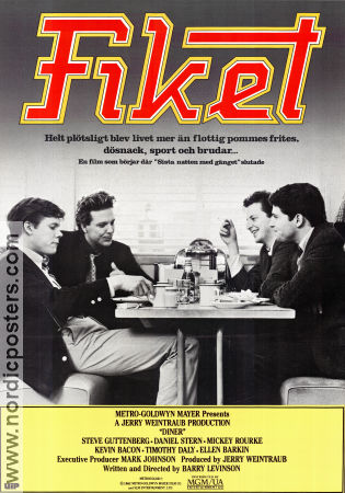 Fiket 1982 poster Steve Guttenberg Daniel Stern Mickey Rourke Kevin Bacon Barry Levinson Mat och dryck