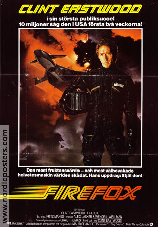Firefox 1982 movie poster Freddie Jones David Huffman Warren Clarke Clint Eastwood Planes