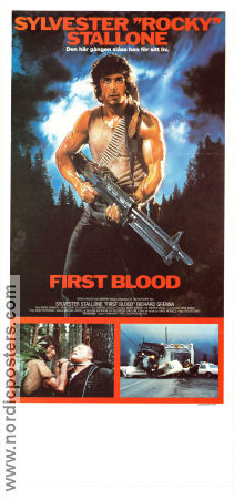 First Blood 1982 movie poster Sylvester Stallone Brian Dennehy Ted Kotcheff Poster artwork: Drew Struzan Find more: Rambo