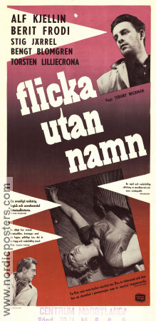 Flicka utan namn 1954 poster Alf Kjellin Berit Frodi Stig Järrel Torgny Wickman