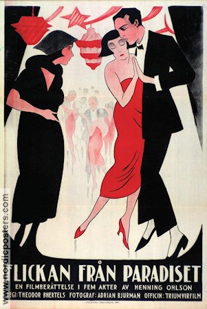 Flickan från paradiset 1926 movie poster Theodor Berthels