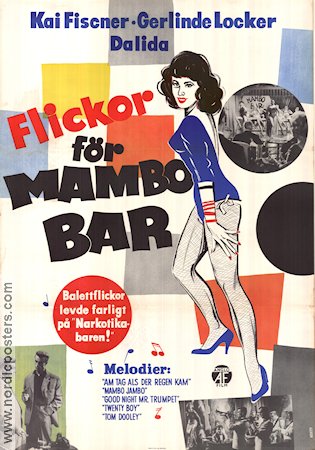 Flickor för Mambo bar 1959 poster Kai Fischer Gerlinde Locker Sieghardt Rupp Wolfgang Glück Damer