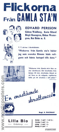 Flickorna från Gamla Stan 1934 movie poster Edvard Persson Gideon Wahlberg Karin Ekelund Schamyl Bauman Find more: Stockholm