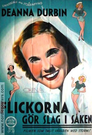 Flickorna gör slag i saken 1936 poster Deanna Durbin Henry Koster